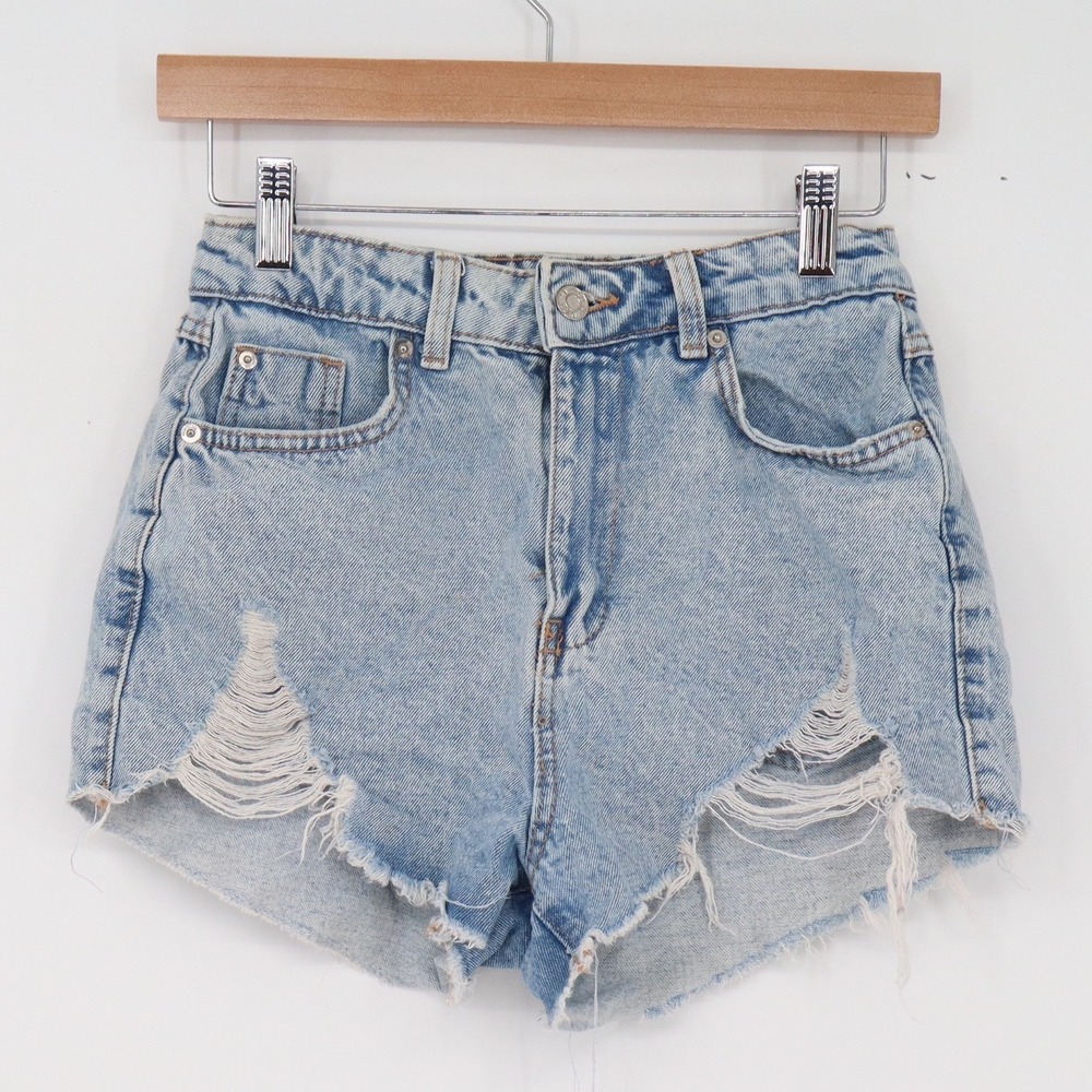 Primark Shorts Womens 4 Denim Co. Light Wash Distressed Raw Hem Excellent
